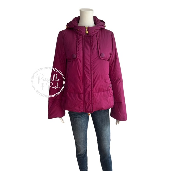 Moncler Magenta 'Amaryllis' Down Puffer Jacket Puffer Coat Fuchsia Pink Purple - Picture 5 of 14